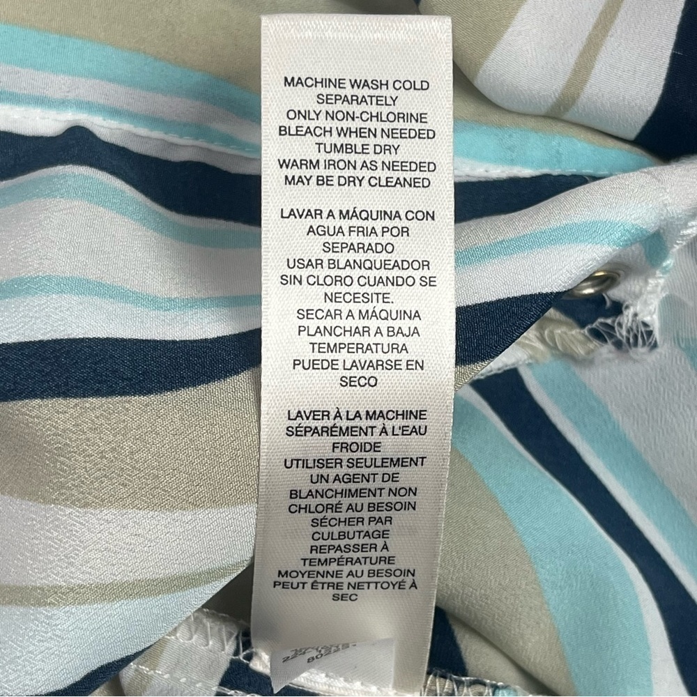 Chicos Womens Lightweight Jacket Cover Up Full Zip Stipe Polyester Size 3 - Picture 10 of 10